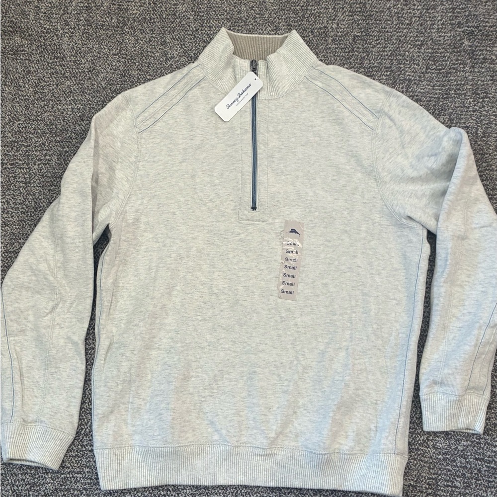 Tommy Bahama Light Gray Quarter-Zip Pullover